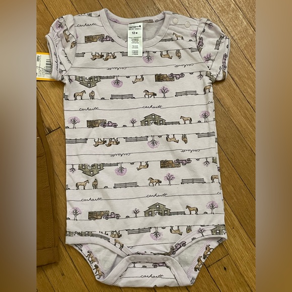 12 month old Carhartt overalls with matching onesie. Brand new with tags - Picture 3 of 4